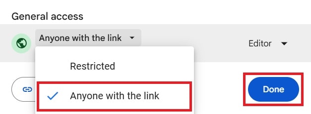 google drive share access